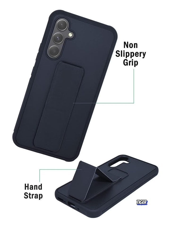 JAJEEK Samsung Galaxy A25 Back Stand Case Cover – Magnetic Holder, Soft Silicone, Horizontal & Vertical Kickstand, Wrist Strap, Full Protection, Scratch Resistance Matte Finish Case for Samsung Galaxy A25 - Image 2