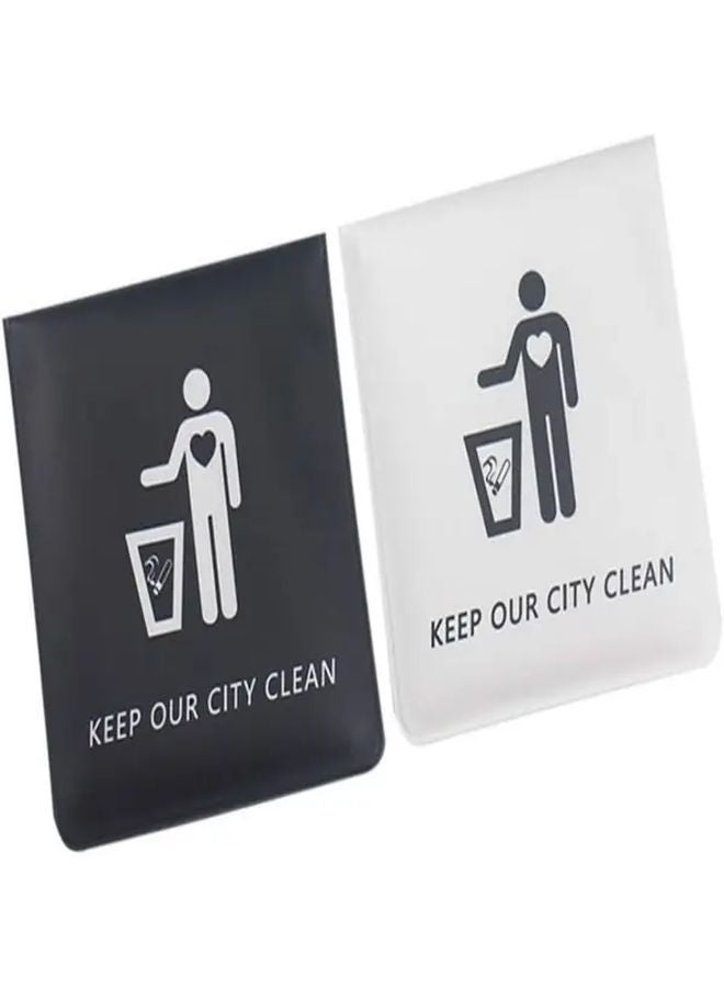 حقيبة سجائر محمولة مقاومة للحريق من PVC مقاومة للهب قابلة لإعادة الاستخدام مجموعة باللونين الأسود والأبيض - Image 1