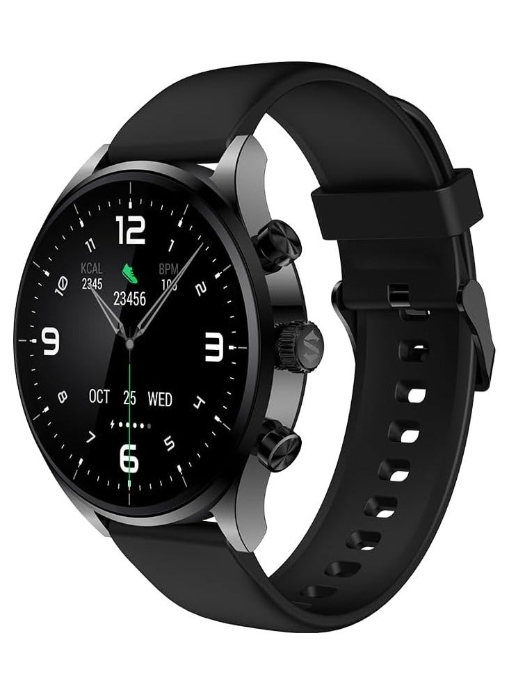 BLACK SHARK ساعة ذكية بتصميم مصقول ولامع مع شاشة 1.43 بوصة، عمر بطارية 12 يوم، مراقبة صحة الألعاب، أوضاع رياضية ولياقة بدنية ومقاومة للماء S1 كلاسيك - أسود - Image 1
