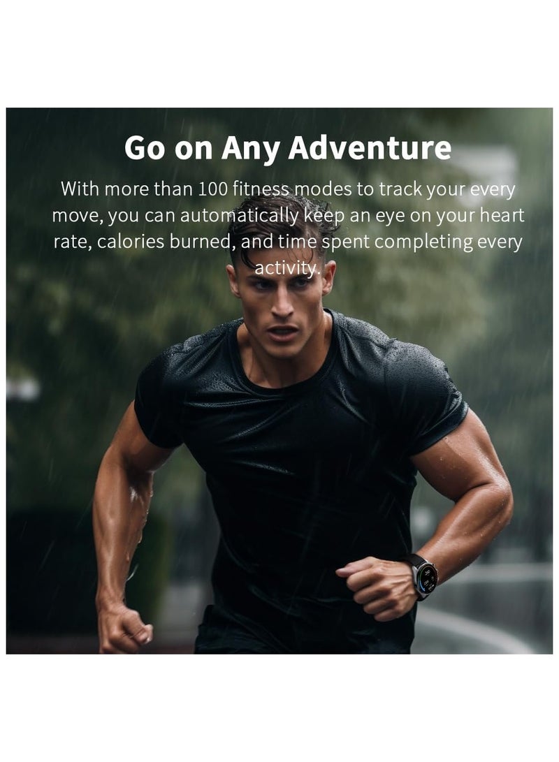 BLACK SHARK ساعة ذكية بتصميم مصقول ولامع مع شاشة 1.43 بوصة، عمر بطارية 12 يوم، مراقبة صحة الألعاب، أوضاع رياضية ولياقة بدنية ومقاومة للماء S1 كلاسيك - أسود - Image 5