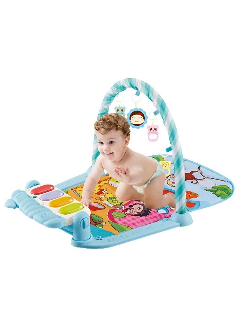 VIO Baby Activity Gym Mat Tummy Time Mat with Removable Toys Easy to Carry Bar Washable Padded Activity Mat Play Gym for Newborn Infants Babies Toddlers Baby Shower Gift  - Image 1
