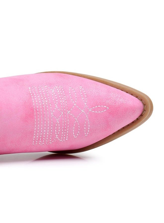 GLOBALWIN Women's West Charm Mid Calf Boots The Western Stylish Cowgirl Boots, 23yy07 Pink, 7.5 - Image 5