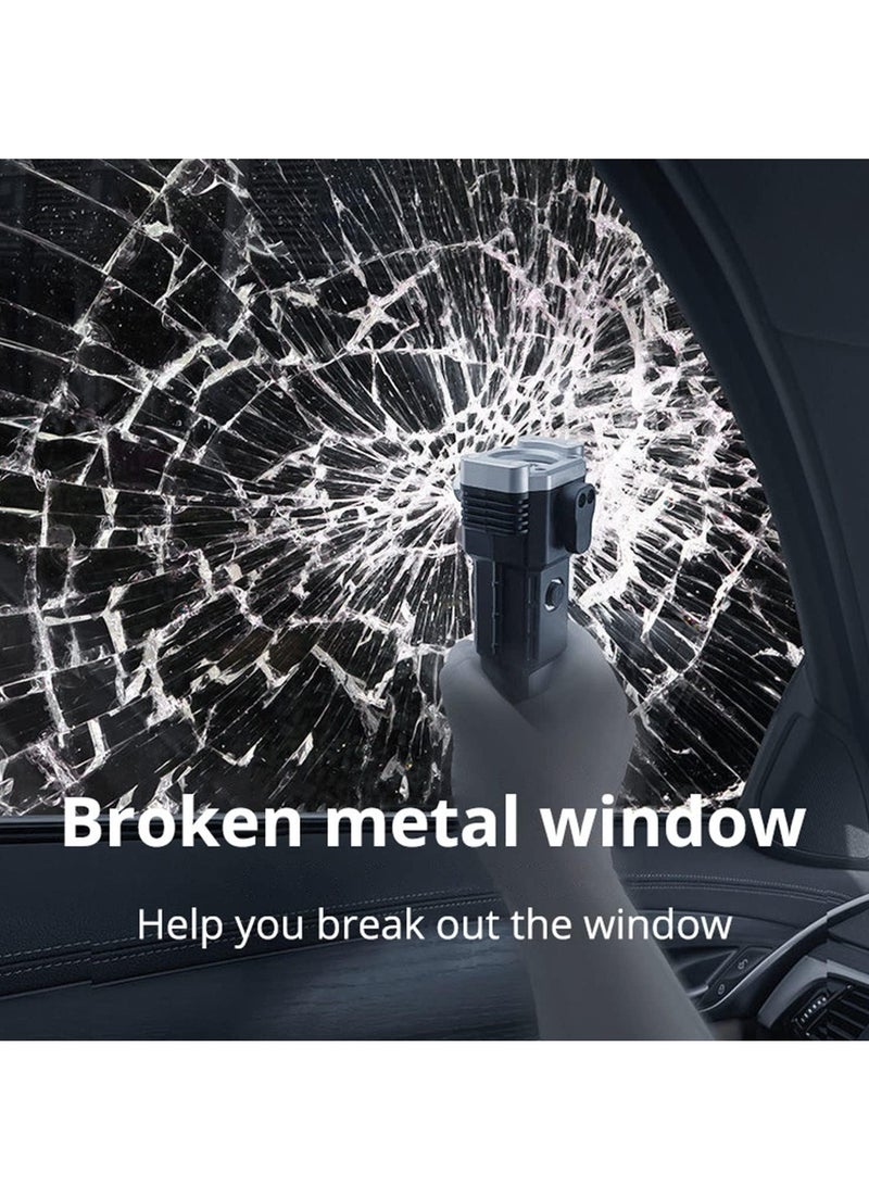 Loquat LED Flashlight Multifunctional Car Safety Hammer Window Breaker Seat Belt Cutter USB Charging Strobe Sos Beacon Emergency Light Camping Light - Image 3