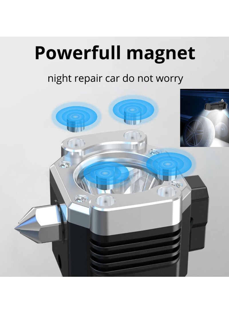 Loquat LED Flashlight Multifunctional Car Safety Hammer Window Breaker Seat Belt Cutter USB Charging Strobe Sos Beacon Emergency Light Camping Light - Image 4