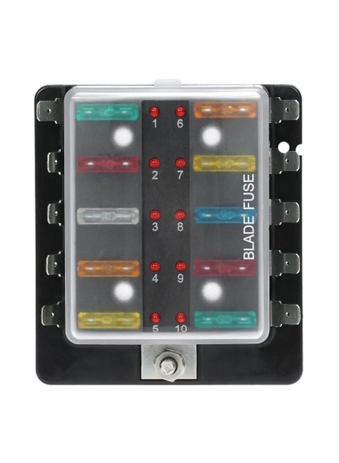 NIBEMINENT 10 Way Blade Fuse Box With LED Warning Light  - Image 1