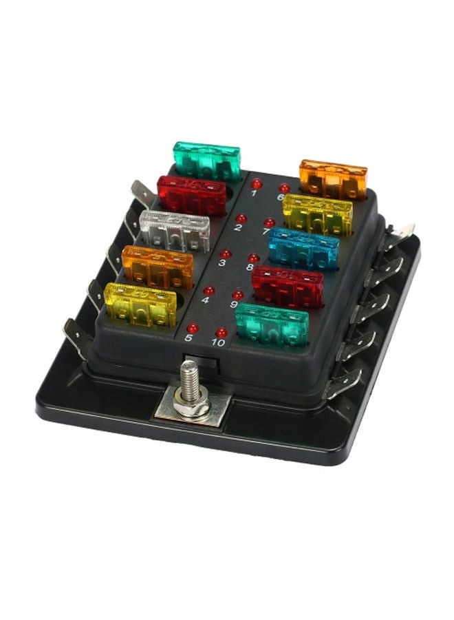 NIBEMINENT 10 Way Blade Fuse Box With LED Warning Light  - Image 2