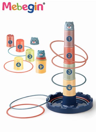 Ring Toss Game, 4 Layer Stack Cup Toys Set with Plastic Multicolor Rings, Colorful Tossing and Active Play Set, Interactive Ring Toss Game, Fun Family Game, Perfect for Parties, Backyard Games, and School Use - pzsku/Z345181F906A616E8467CZ/45/_/1679019635/a8321425-3a13-4fa8-b0bf-8a71e5bdcf74