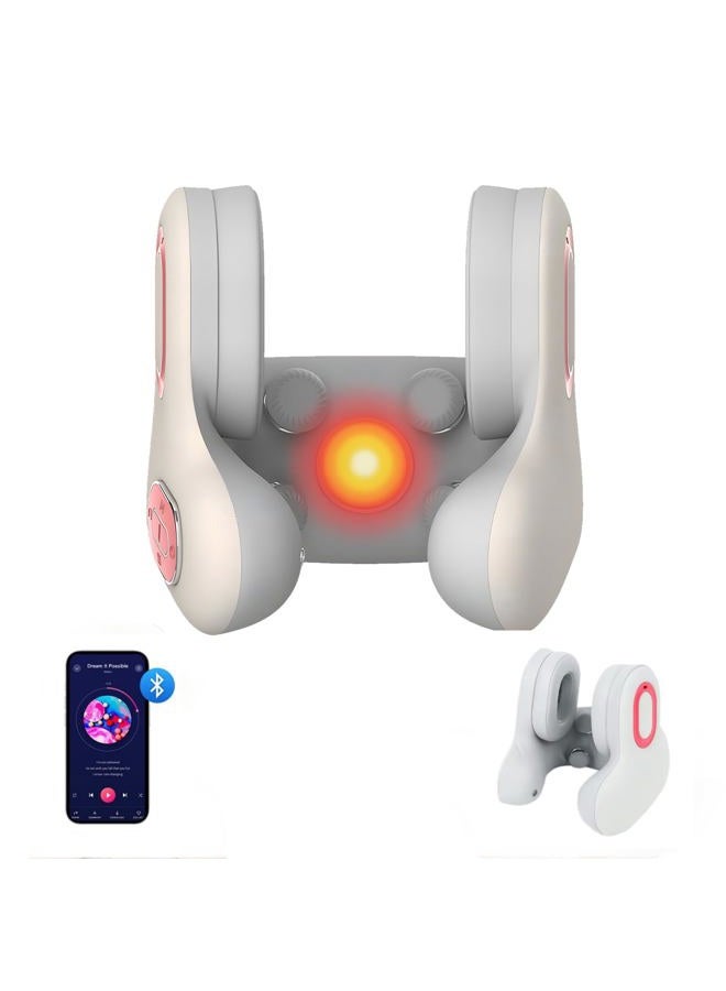 lewitools 3-in-1 Travel Neck Pillow with Music Bluetooth Speaker Heat & Vibration Massage Memory Foam for Airplane Car Home & Office Muscle Tension Relief for Deep Sleep Relaxation White Noise ASMR & Travel - Image 1