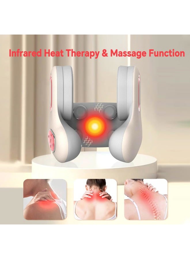 lewitools 3-in-1 Travel Neck Pillow with Music Bluetooth Speaker Heat & Vibration Massage Memory Foam for Airplane Car Home & Office Muscle Tension Relief for Deep Sleep Relaxation White Noise ASMR & Travel - Image 3
