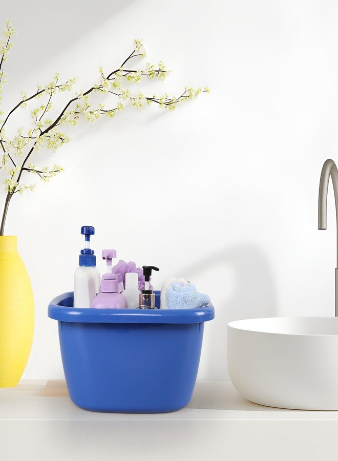 Saedy 3 Pack 16 Quart Plastic Square Wash Basin, Dishpans for Washing Dishes, Dark Blue - Image 5