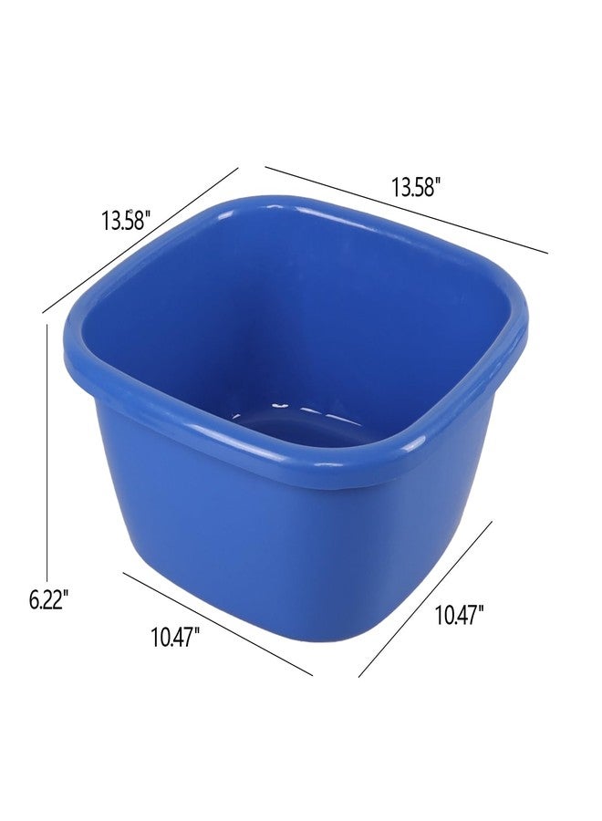 Saedy 3 Pack 16 Quart Plastic Square Wash Basin, Dishpans for Washing Dishes, Dark Blue - Image 3