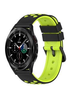 HuHa HuHa Band For Samsung Galaxy Watch4 Classic 46mm 20mm Two-Color Silicone Watch Band Black Gre  - Image 2