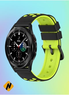 HuHa HuHa Band For Samsung Galaxy Watch4 Classic 46mm 20mm Two-Color Silicone Watch Band Black Gre  - Image 1
