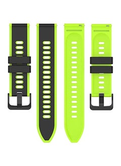 HuHa HuHa Band For Samsung Galaxy Watch4 Classic 46mm 20mm Two-Color Silicone Watch Band Black Gre  - Image 3