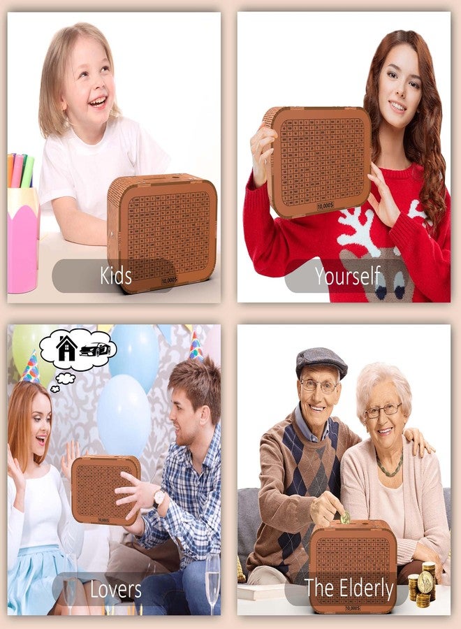CYANLUX Money Saving Box, Cash Vault Wooden Savings Challenge Box for 10,000 5000 3000 1000 Dollar Target, DIY Puzzle Cash Saver Box Reusable Money Box with Counter Coin Bank for Adults Kids Boys Girls - Image 4
