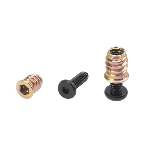 Rrina 28 Sets 1/4-20 x 25/32" Furniture Screw Nut Threaded Wood Inserts Bolt Fastener Connector Hex Socket Drive 1/4-20 x 19/32" Screw-in Nuts - Image 3