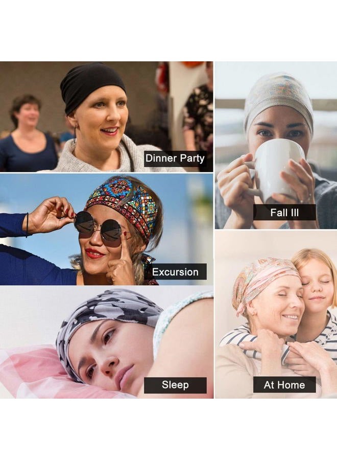 JarseHera Womens Slouchy Beanie Cotton Chemo Caps Cancer Headwear Hats Turban, 1 Pair,stripe B, One size - Image 5