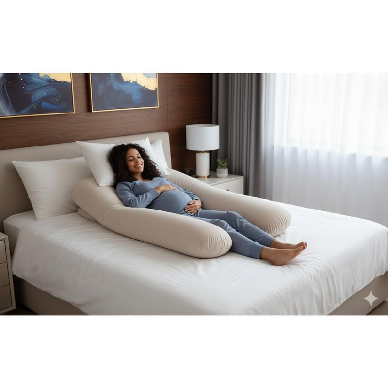 Maternity Pillow U Shaped Full Body Maternity Cushion with Removable Cover Back, Belly, Legs and Hip Support for Sleeping Multi-Purpose Nursing and Relax Pillow for Women - Image 3