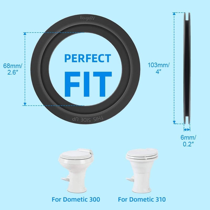 BougeRV RV Toilet Flush Ball Seal Replacement RV Accessories Flush Ball Gaskets for Dometic 300/310/320- Equivalent to Part Number 385311658 (2 Pack) - Image 3