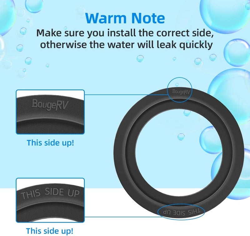 BougeRV RV Toilet Flush Ball Seal Replacement RV Accessories Flush Ball Gaskets for Dometic 300/310/320- Equivalent to Part Number 385311658 (2 Pack) - Image 4