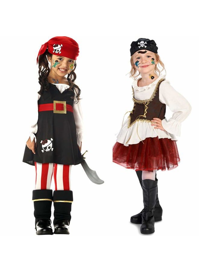 Konsait Pirate Temporary Tattoos (96 Pcs) - Pirate Themed Kids Party Favors - Water Resistant - Multicolor - Cartoon Designs - Image 5