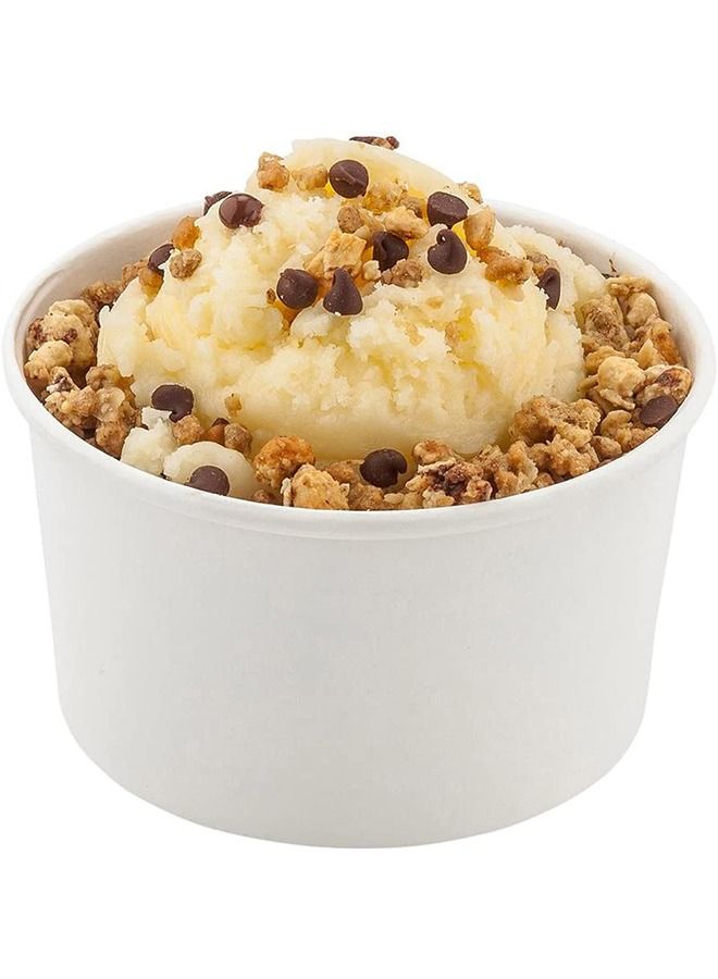 SNH Packing Disposable Ice Cream Cups White 8 Ounce With Dome Lid for Hot or Cold Food, Party Supplies Treat Cups for Sundae, Frozen Yogurt 25 Pieces. - Image 2