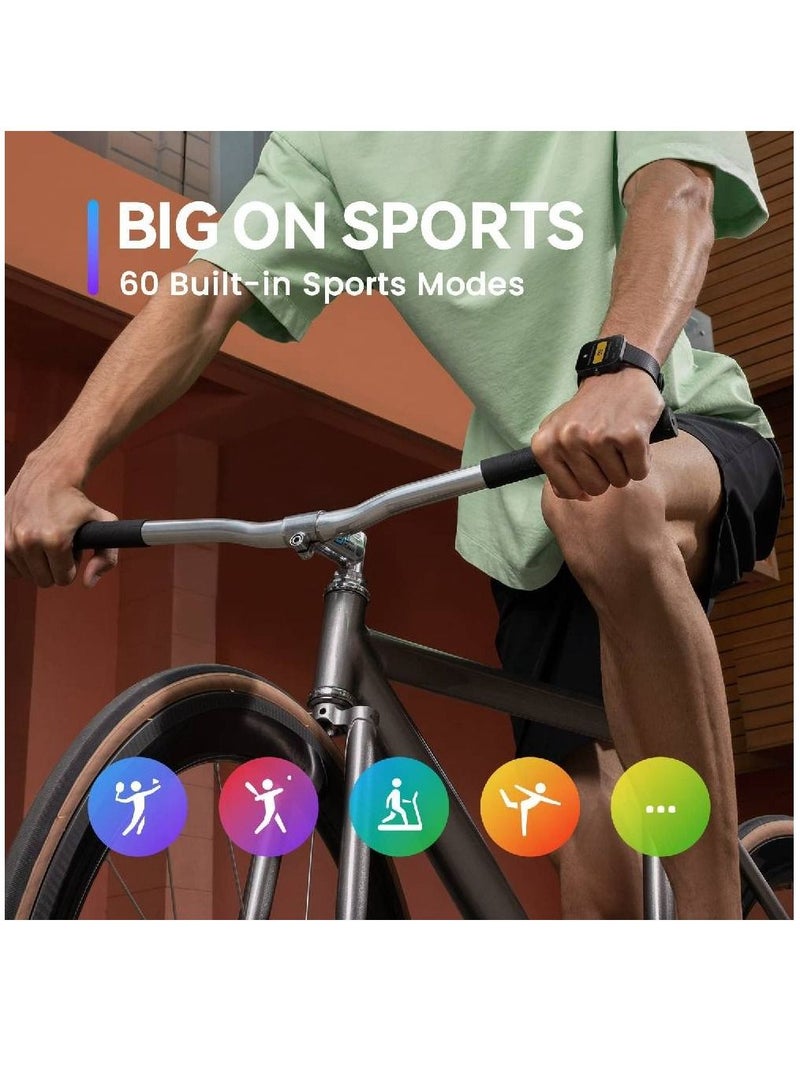 miYou Health Fitness Tracker with 1.69" Large Display 14-Day Battery Life Blood Oxygen Heart Rate Monitor Smart Watch Black - Image 4