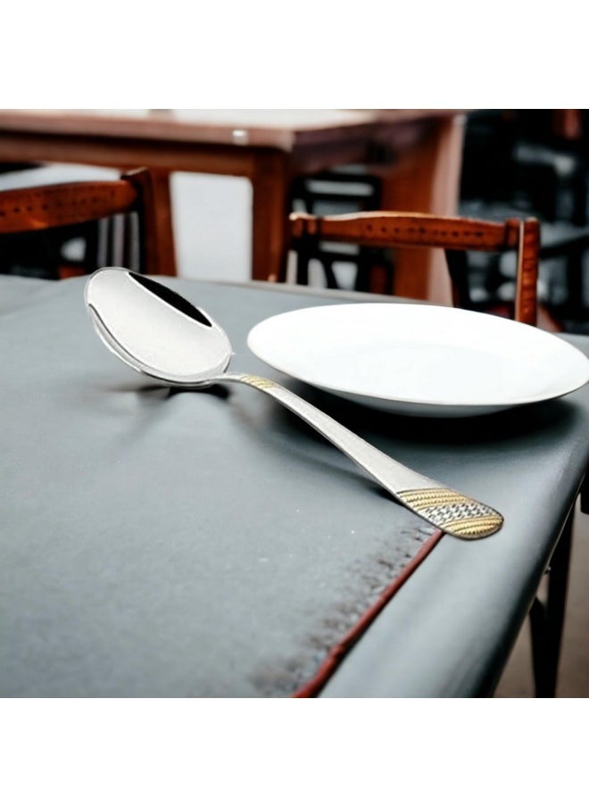 FNS FnS Imperio Premium Stainless Steel 24 Karat Gold Plated Large Serving Spoon (1 Serving Spoon)  - Image 3