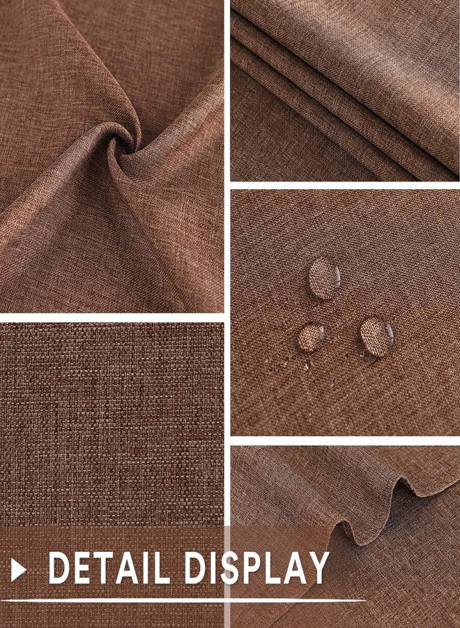 MikiUp Faux Linen Tablecloth - Slubby Textured Weaves Table Cloth for Rectangle Tables, Wrinkle Free Washable Fabric Table Cover for Dining, Farmhouse Outside, Brown 60 x 84 Inch - Image 5