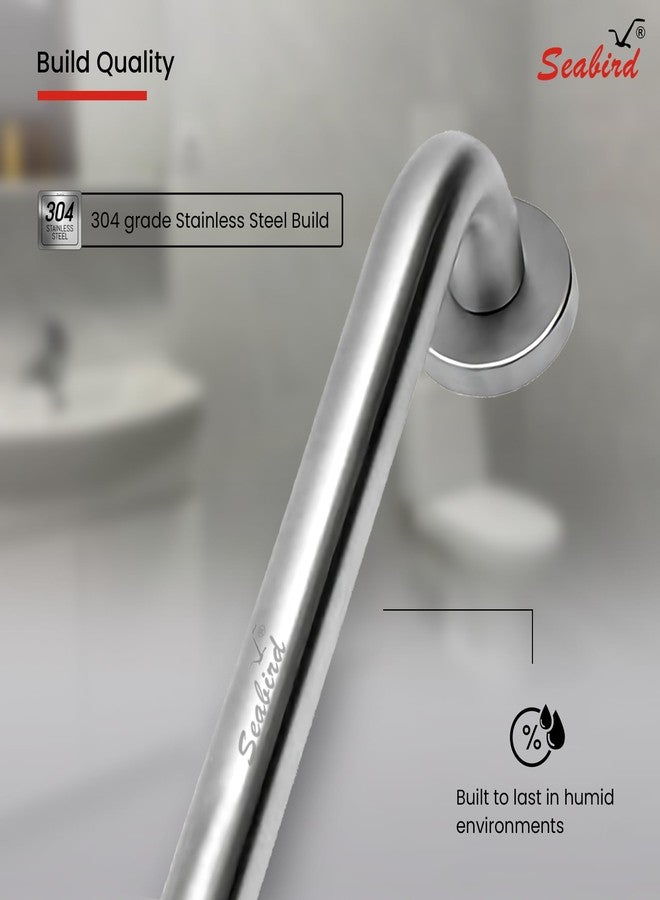 SEABIRD Grab Bar 12-Inch Matt Finish Stainless Steel | Durable Bathroom Safety Handle for Seniors & Disabled | Anti-Slip Wall-Mounted Support Bar - Image 3