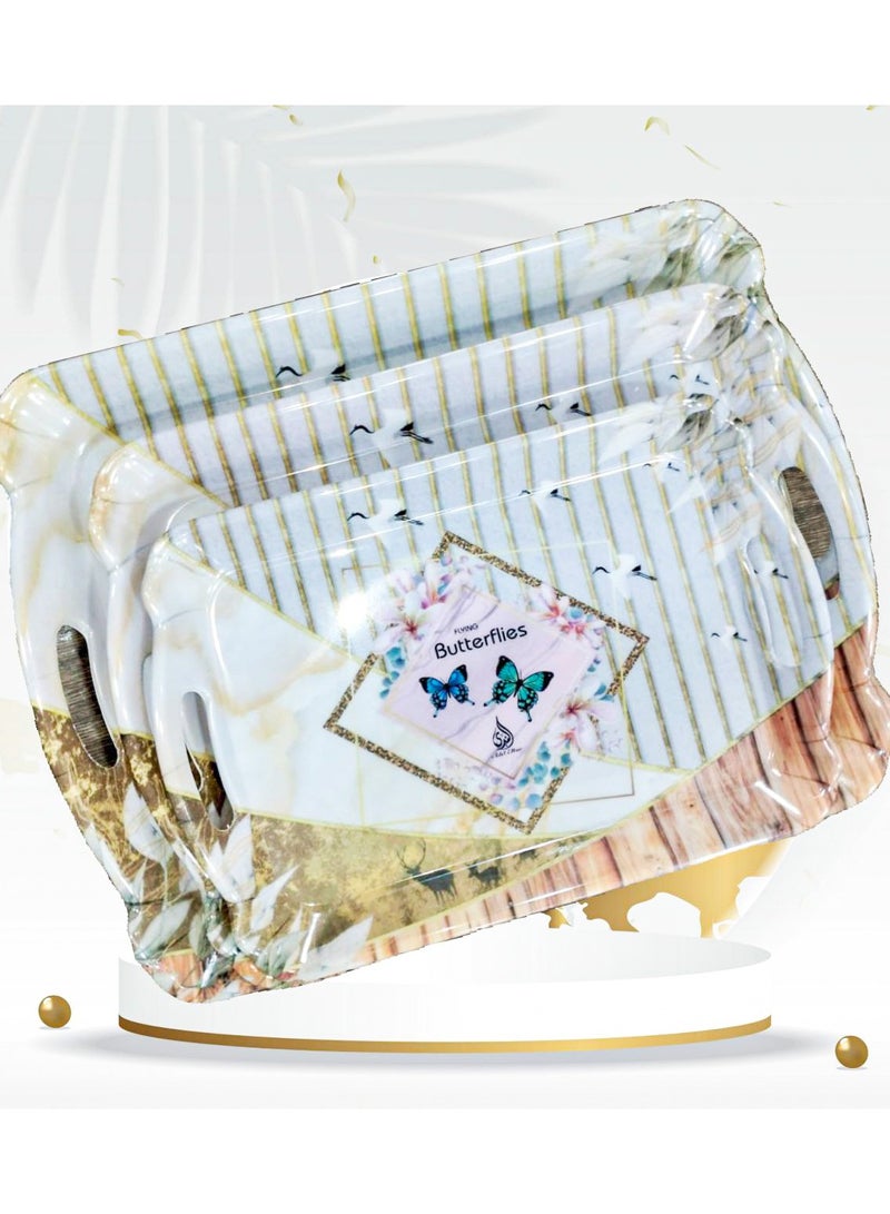 ALNADA 3 square melamine serving trays