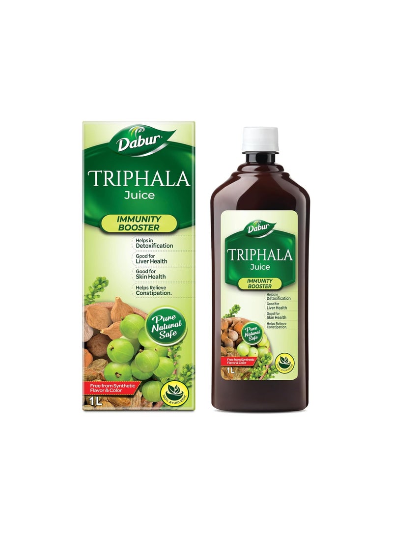 Dabur عصير دابور تريبيلا 1 لتر 100 تركيبة Ayurvedic تحسن صحة الأمعاء تعزز مكمل الأمعاء الصحية لتخفيف مستمر من الإمساك وعدم الراحة الهضمية - Image 1