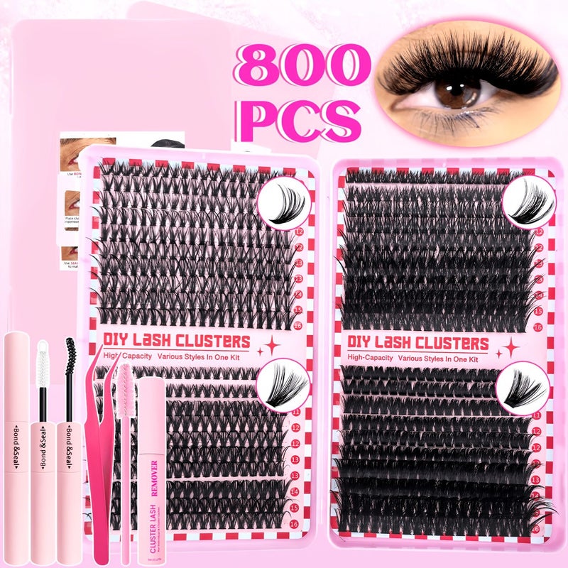 320 Pcs 80D False Eyelashes Soft Density Washable Clusters For Women Daily Use Parties Weddings Festivals - Image 2