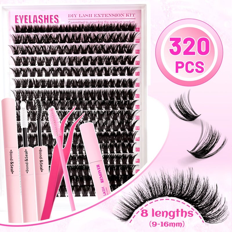 320 Pcs 80D False Eyelashes Soft Density Washable Clusters For Women Daily Use Parties Weddings Festivals - Image 3