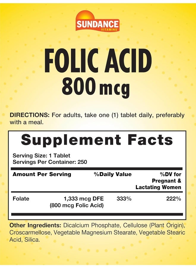Sundance Folic Acid 800 mcg Tablets for Women - Image 2