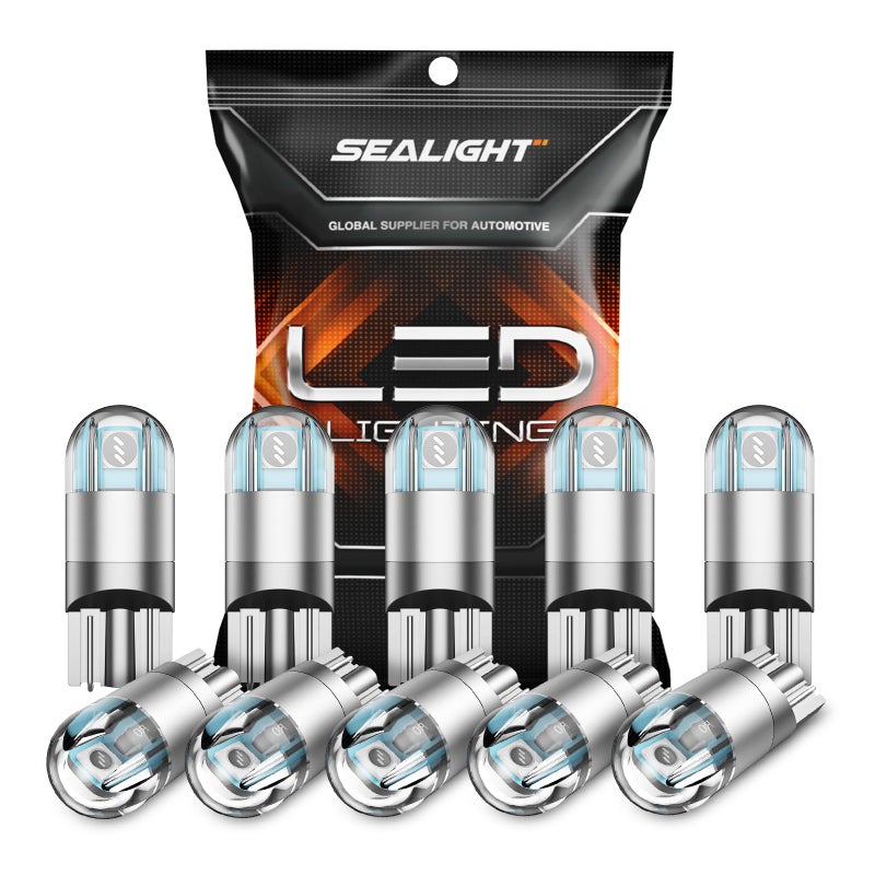 SEALIGHT 194 LED Bulb Blue License Plate Light Dome Light T10 168 2825 W5W 3030 Bright Chips Wedge for Replacement Light Bulb Map Trunk Door Courtesy Dash LED Light BulbPack of 10