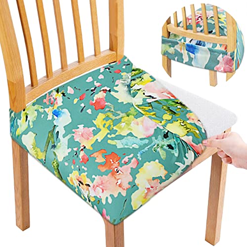 AMAZE ATTIRES Universal Size Dining Chair Seat Cover Set of 6 Seater pcs are Easily Washable Strechable and Comfortable for Dining Room Home Decor Slip Cover (Green Floral) - Image 4