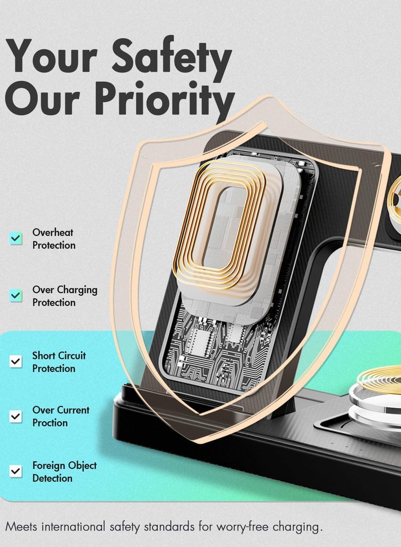 مورتيكو محطة شحن الشاحن اللاسلكي iPhone: 3 في 1 شاحن حاملات متعددة لـ Apple - iPhone 16e 16 15 14 Pro Max 13 12 11 - Watch 10 9 8 7 6 5 4 3 2 SE و Ultra Series - AirPods 4 3 2 Pro - Image 5