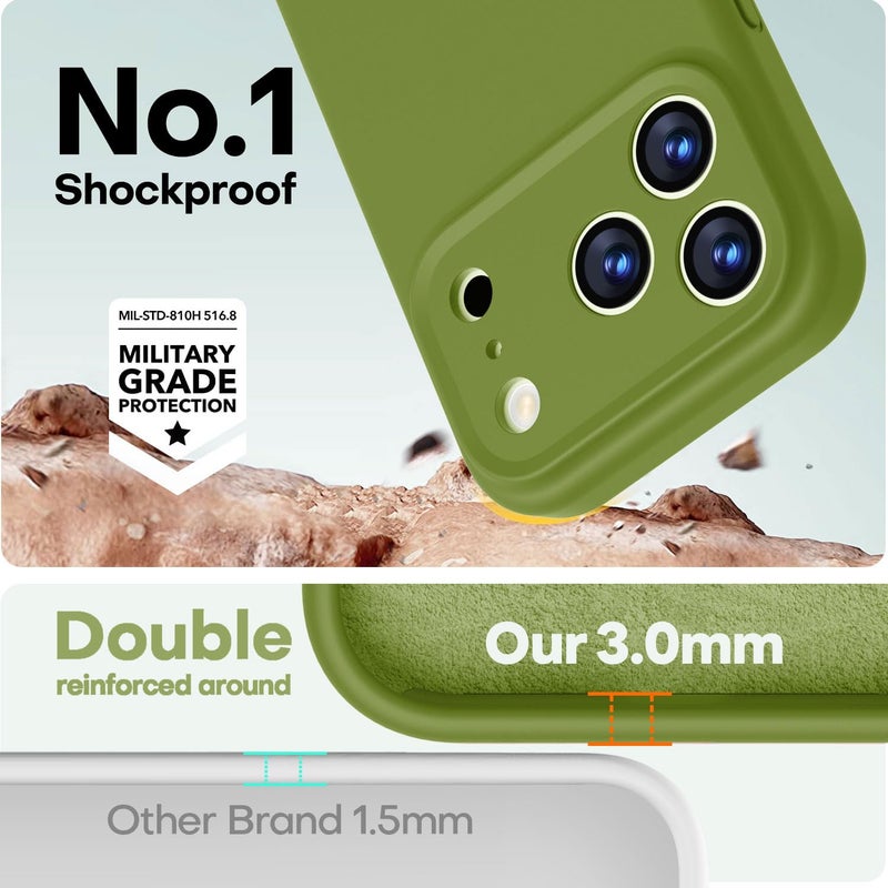 LOVE 3000 Designed for iPhone 17 Pro Max Case, Premium Silicone [Compatible with Magsafe][Soft Anti-Scratch Microfiber Lining] Shockproof Protective Phone Case for Men Women 6.9", Cedar Green - Image 3