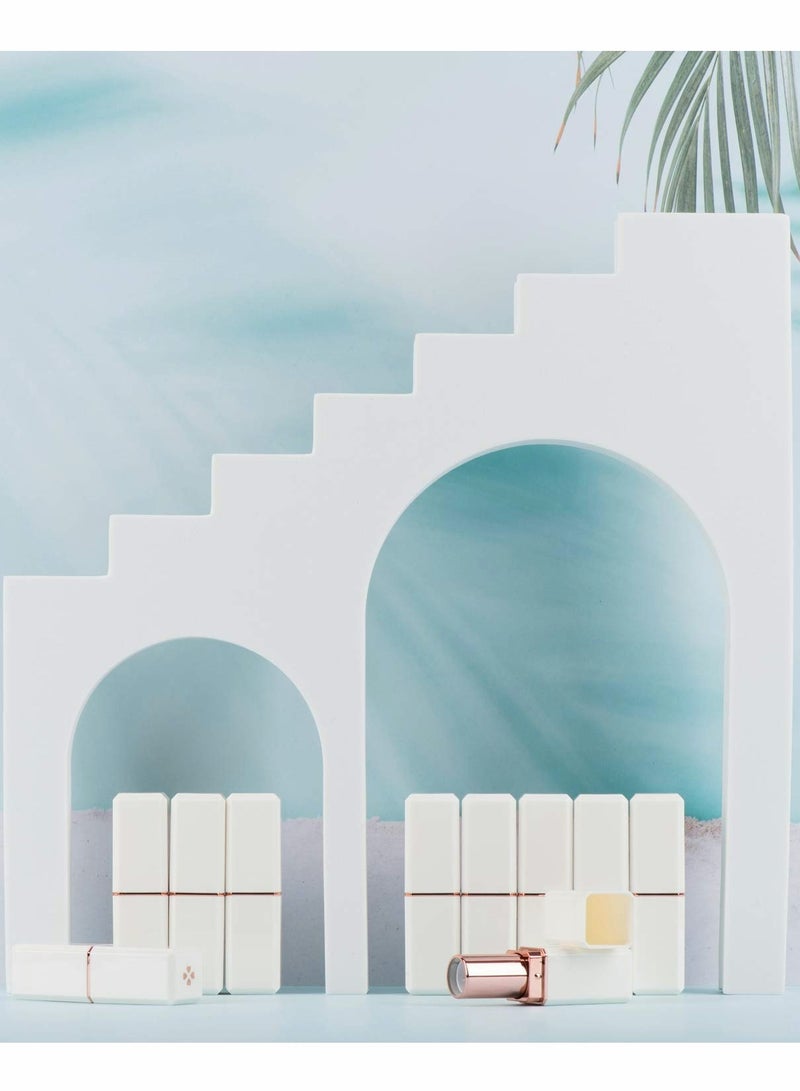 Excefore White Empty Lipstick Tubes DIY Lip Balm Container (Square Tube) 10Pcs - Image 5