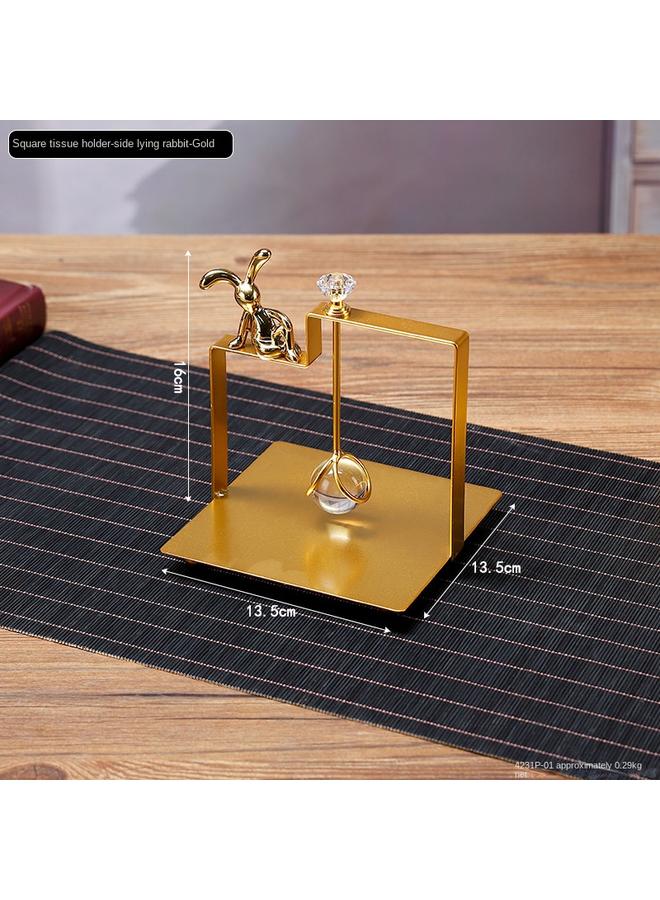 Bluejw European Style Square Tissue Holder Home Iron Napkin Holder Light Luxury Metal Tissue Holder Hotel Restaurant Paper Rack  - Image 1