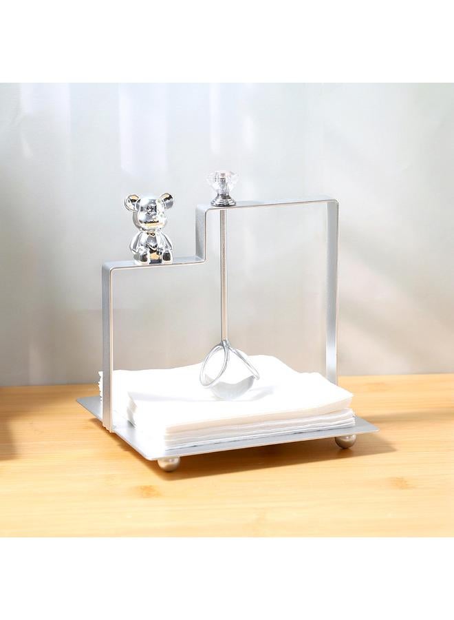 Bluejw European Style Square Tissue Holder Home Iron Napkin Holder Light Luxury Metal Tissue Holder Hotel Restaurant Paper Rack  - Image 4