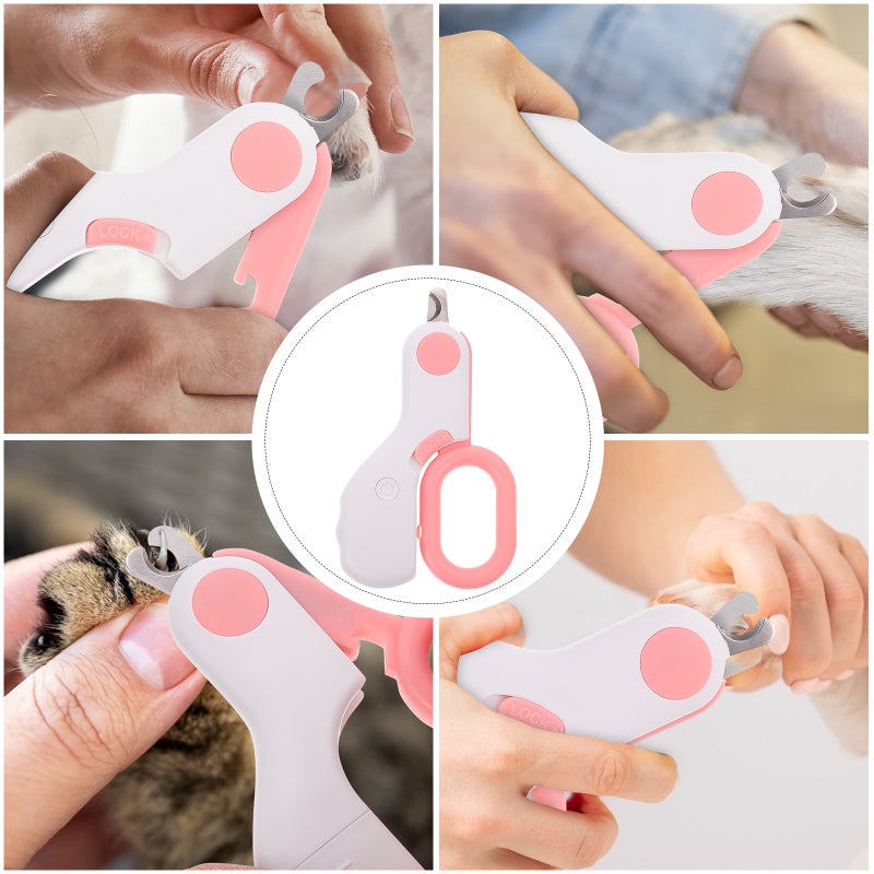 1pc Light Dog Nail Clipper Pet Nail Trimming Tool with Button Cell - Image 3