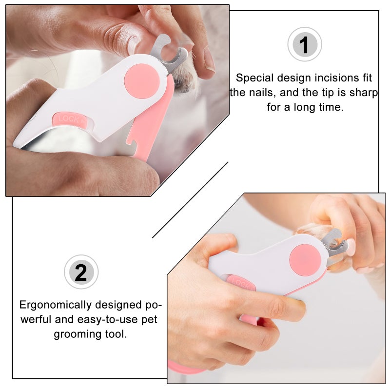 1pc Light Dog Nail Clipper Pet Nail Trimming Tool with Button Cell - Image 2