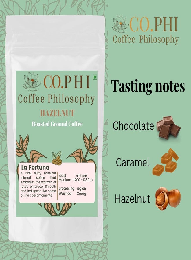 CO.PHI Coffee Philosophy COPHI Coffee Philosophy Hazelnut Blend (250g) South Indian Filter Coffee Powder, Medium Roast, Arabica Robusta, Flavored Gourmet Coffee, Specialty Ground Coffee, Washed Process, Makes 15 Cups - Image 2