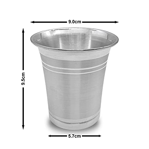 MAA SILVER Pure Silver Glass Tumbler BIS Hallmarked Perfect for Serving Water & Beverages (300ml Capacity)(97% Purity)(100 Grams Silver) - Image 5