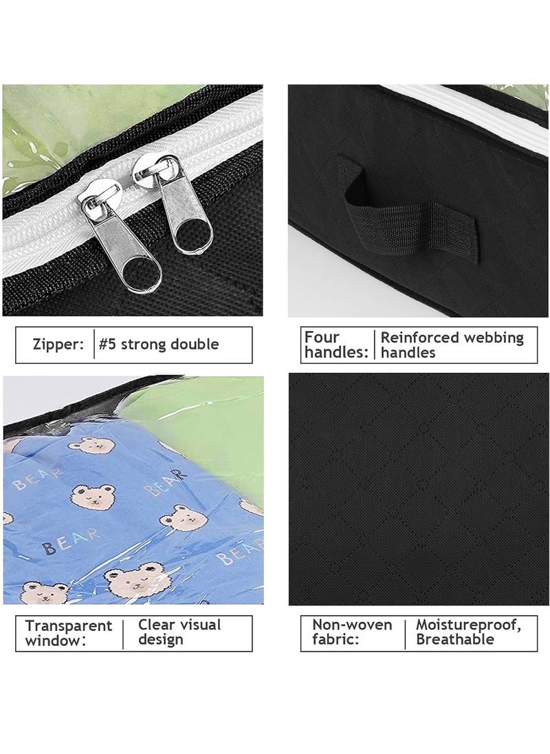 Uwals 90L Under Bed Storage Containers, Closet Organizers and Storage Bins, Foldable Underbed Storage Bags for Blankets, Towels, Comforter, Sweaters, Linen Sheets, Wrapping Paper  - Image 4