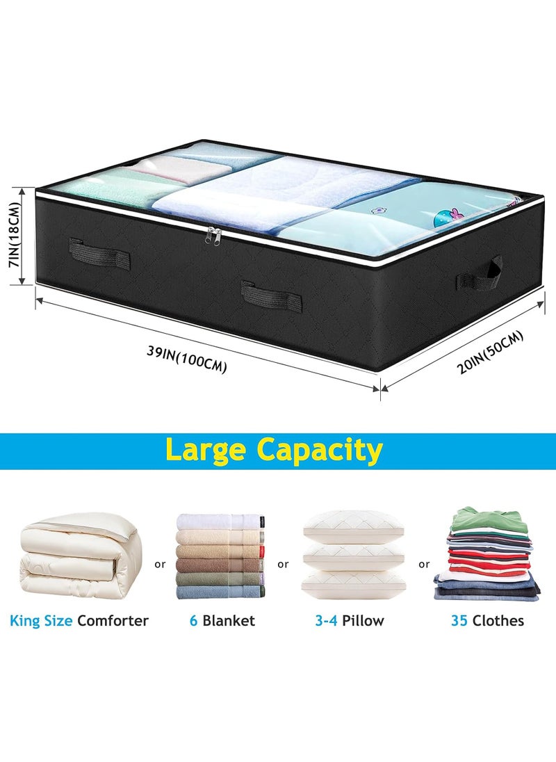 Uwals 90L Under Bed Storage Containers, Closet Organizers and Storage Bins, Foldable Underbed Storage Bags for Blankets, Towels, Comforter, Sweaters, Linen Sheets, Wrapping Paper  - Image 2