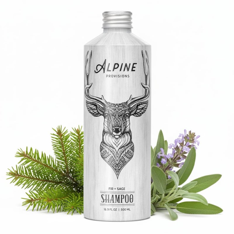 Alpine Provisions Fir Sage Shampoo Naturally Repair Cleanse and Hydration with Essential Oils Jojoba Aloe Vera Vegan Sulfate PlantBased Hair Care for Healthier Softer Hair 169 FL Oz