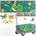 Saypacck 6 Pcs Mardi Gras Wagon Float Decoration Set 1 Crocodile Cloth 1 Crown 1crocodile Head 1beige Cotton Twine Net 1purple Golden Rain Curtain 1felt Hairband for Carnival Float Parade Party Supply - Image 2